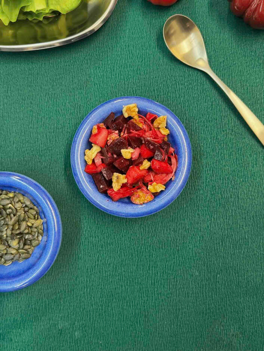 Ensalada de remolacha, pera e hinojo con nueces